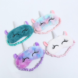 Venta caliente de fábrica nueva suave felpa <span class=keywords><strong>dormir</strong></span> ojo máscara <span class=keywords><strong>unicornio</strong></span> felpa ojo venda - Product Image 1