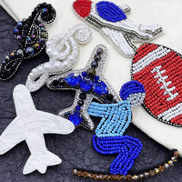 Accessoire en PVC de personnalité simple fait à la main pour vêtements Patch en tissu écologique à coudre Notes de musique perlées Paillettes de ski
