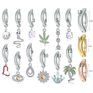 POENNIS-anillo <span class=keywords><strong>de</strong></span> acero inoxidable para el vientre, joyería sin <span class=keywords><strong>Piercing</strong></span>, botón para el ombligo, exóticos, con pistola <span class=keywords><strong>de</strong></span> <span class=keywords><strong>serpiente</strong></span>, colgante para el <span class=keywords><strong>ojo</strong></span> - Product Image 6