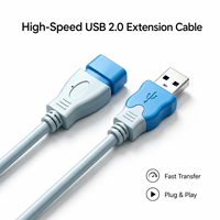 Câble d'extension USB 2.0 480 Mbps haute vitesse, mâle vers femelle, pour imprimante, scanner, ordinateur portable et transfert de données PC