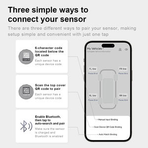 Sensor Externo Digital Inalámbrico Bluetooth 5.0 Careud TPMS para Autos, Pantalla TFT de 5V, Aplicación Móvil para Android e IOS, 1 Año de Garantía - Product Image 4