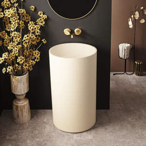 Lavabo moderne autoportant <span class=keywords><strong>à</strong></span> surface solide, durable, écologique, finition mate, facile <span class=keywords><strong>à</strong></span> nettoyer, béton poli, drain étanche - Product Image 6