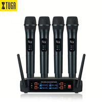Microphone sans fil portable professionnel XTUGA XS4 à 4 canaux avec connecteur XLR, construction métallique pour karaoké KTV et chant à domicile