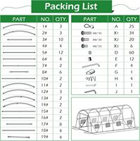 Grande serre portable de 26 'x 10' x 7 'pour plantes de jardinage avec cadre en métal facile à assembler pour l'hiver