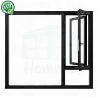 Fenêtre américaine Grand panneau de verre Fenêtre d'auvent en aluminium pour maison Fenêtre à battants certifiée NFRC