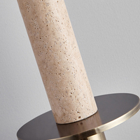 Suspension cylindrique en travertin et fer, style minimaliste moderne Wabi-sabi, pour salle à manger et bar, vente en gros, fabrication directe d'usine, suspension longue cylindrique