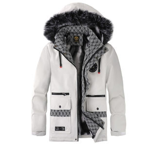 Men's <b>Parker</b> Leisure Cross-Border Long Fleece Windproof Autumn Winter Coat Solid Color Hooded Polyester ODM Casual - Product Image 5