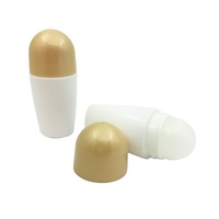 Fournisseur RUIPACK OEM RTS 50ml PP Plastique Blanc Roll On Bottles, 50cc Déodorant Cosmétique Roll-on Container Avec Big Roller Ball