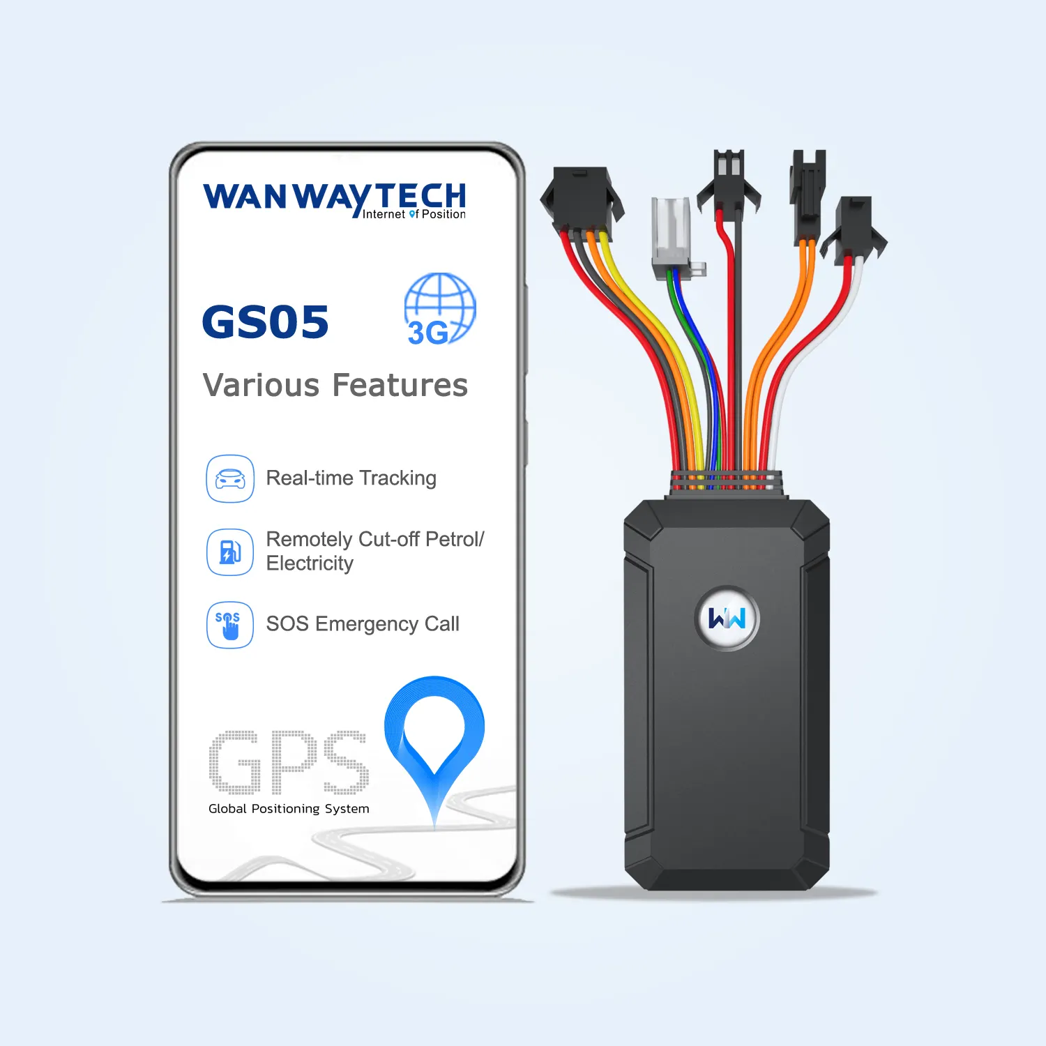 Wanway 3G Глобальный GPS трекер GS05 с Sos и голосовым мониторингом на продажу для транспортных средств