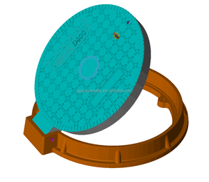 복합 SMC 힌지형 600mm D400 하수도 시립 맨홀 커버 - Product Image 1