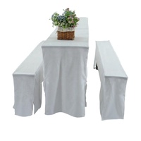 Housse de table en polyester pour jardin de bière, housse de table et de banc pour pique-nique en plein air