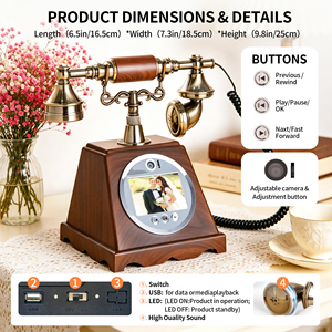 Livre d'or audio de mariage, téléphone antique, vidéo HD 1080P, contrôle par clavier, location pour événements et fêtes, vente en gros - Product Image 4