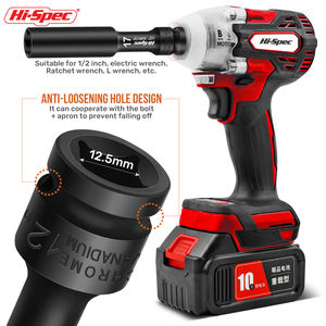 1 stuk 1/<span class=keywords><strong>2</strong></span>'' metrische slagmoersleutel met diepe zeskant. Maten 7 - 24 mm. 128 mm lang en dunwandig, zwart geoxideerd. - Product Image 3