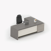 Nouveau bureau de direction en forme de L moderne et convertible avec taille et couleur personnalisables, bureau de direction de luxe en MDF
