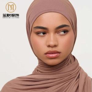 Vente chaude Jersey Personnaliser Logo Premium Élégant Hijab Stretchy Jersey Doux Durable Haute Qualité Écharpe De Luxe ITY Femme Musulmane - Product Image 2