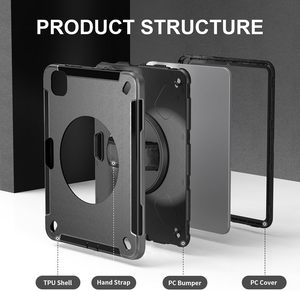 Étui fonctionnel pour tablette avec support rotatif à 360°, antichoc, sangle de maintien et emplacement pour stylet - Product Image 3