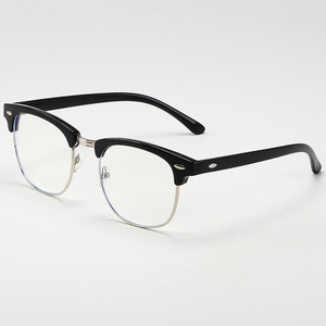 Lunettes d'ordinateur anti-lumière bleue, carrées, rétro, demi-cerclées, unisexes, tendance pour femmes et hommes, usage quotidien - Product Image 1