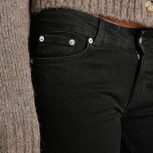 <span class=keywords><strong>Pantaloni</strong></span> a vita bassa Bootcut in Denim elasticizzato da <span class=keywords><strong>donna</strong></span> <span class=keywords><strong>pantaloni</strong></span> Slim svasati Jeans Casual stile Casual a gamba larga in Denim nero - Product Image 4