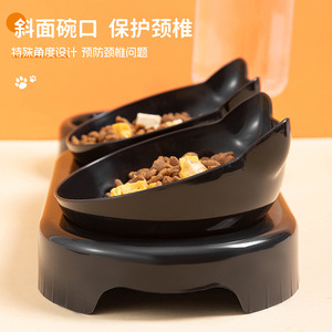 Station d'alimentation pour chats avec distributeur d'eau automatique, double bol pour chats, conception anti-renversement, forme arrondie - Product Image 4