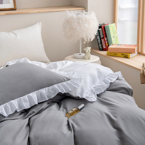Gia Đình Kích Thước Màu Xám Thiết Kế Bộ Đồ Giường Đặt Sang Trọng Phòng Ngủ Đám Cưới Châu Âu Comforter Bộ - Product Image 5