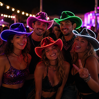 Chapeau de Cowboy/Cowgirl Lumineux LED Coloré pour Adultes – Chapeau de Fête Clignotant pour Halloween, Noël et Soirées Cosplay (Vente en Gros)