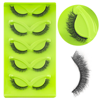 Cils en bande effet œil de chat ailé, fins, légers et brillants, en fibres naturelles, imitation vison, pour le maquillage quotidien au bureau