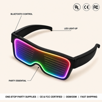 Lunettes LED Lumineuses Contrôlées par APP Bluetooth, Matériau ABS, Animations DIY, Autonomie de 5 Heures, Indispensables pour les Raves, les Boîtes de Nuit et les Événements Intérieurs