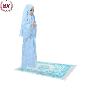 Kaftan Đầm Công Chúa Hồi Giáo Ramadan Abaya Hijab Khimar Niqab Burqa Jilbab Áo Choàng Trẻ Em Hồi Giáo Mukena Quần Áo Cầu Nguyện