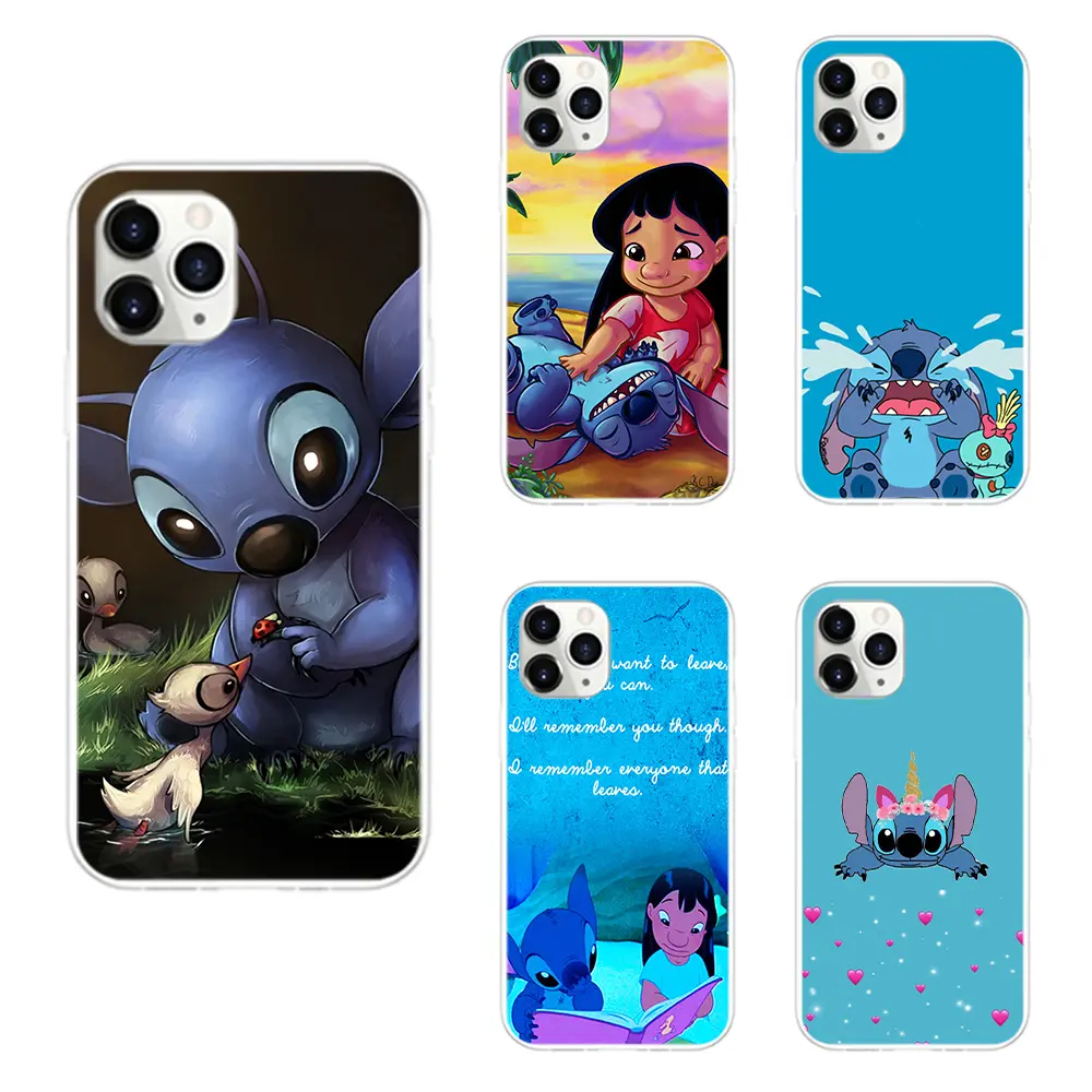 2021 Cute Cartoon Lilo Stitch Cartoon Tpu Phone Case For IPhone 12 Pro Max Xs Xr, phone case For Samsung S21 Plus 5G