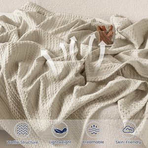 Cobertor de Waffle Leve e Respirável, Confortável e Estético para Cama, Sofá, Carro e Decoração de Casa - Product Image 2