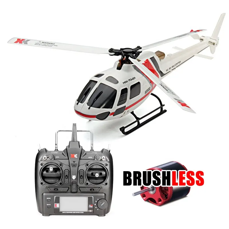 wltoys xk as350 K123 6 channel 3d6g gyro flybarless aircraft toy triple blades stunt 6ch radio control brushless helicopter rc