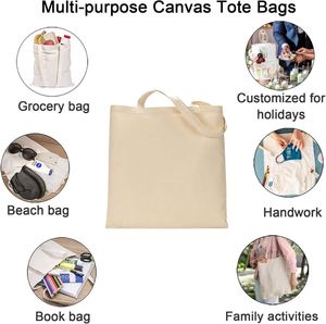 Bolsa de Lona de Algodón Reciclado Personalizada con Asa para Compras, Aprendizaje, Servicios Públicos, Publicidad y Promoción, para Hombres y Mujeres - Product Image 6