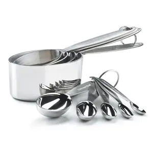 不锈钢量匙杯厨房小工具勺子小汤匙，带公制和美国尺寸