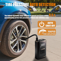 Gonfleur de pneus de voiture portable ABS 12V, jauge de pression numérique intelligente, arrêt automatique, pompe à air électrique sans fil, modèle silencieux 1102