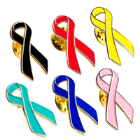 Pins de Concienciación sobre el Cáncer de Mama de Aleación de Zinc, Impermeables, con Esmalte Suave, Diseño Personalizado, Color Personalizado, Pin con Cinta de Concienciación sobre el VIH SIDA
