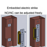 Serrure électrique robuste conforme à la norme ANSI, série NO/NC réglable, 12/24V, force de maintien de 1000 kg