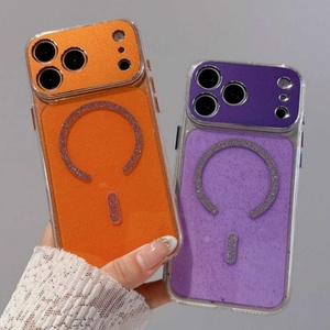 เคสโทรศัพท์มือถือแบบแม่เหล็กใสกันกระแทก รุ่นใหม่ล่าสุด วัสดุโลหะ ประดับกลิตเตอร์ สำหรับ iPhone 17 16 15 14 13 pro max  ฝาหลังแข็ง สำหรับผู้หญิง - Product Image 2