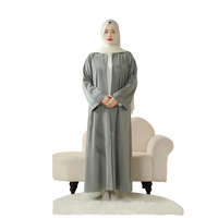 Abaya ouverte brodée de perles géométriques pour femme, style Dubaï, Saoudie, Maroc, Arabie, Jalabiya, Collection Aïd, Robe Modeste
