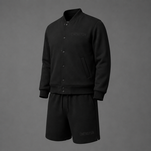 Ensemble veste <span class=keywords><strong>et</strong></span> short de baseball minimaliste personnalisé avec coque extérieure noire mate résistante à l'eau - Product Image 6