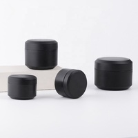Envase de Gel para uñas de 5g, 15g, 20g, 30g, 50g, tarros cosméticos de PP, tarro elegante de doble pared, tarros de plástico negro mate con tapas