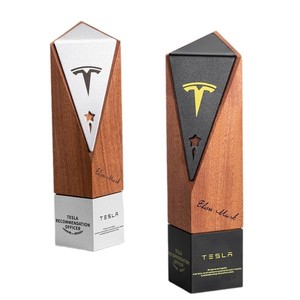 Trofeo de Madera Sólida Dianzan Crystal Crafts, Plateado y Negro, con Logotipo Personalizado, Regalo Empresarial, Premio para Reuniones Anuales - Product Image 5