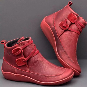 Botas de Media Caña con Suela Suave Estilo Vintage Personalizadas en Oferta, Botines Planos para Mujer - Product Image 2