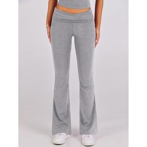 Ensemble de détente FOXA pour femme, 2 pièces, legging évasé à revers et crop top, tenue décontractée Y2K, ensemble de survêtement assorti, tenue de yoga - Product Image 6