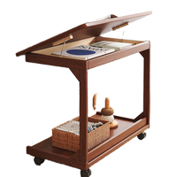 Table basse rectangulaire, table centrale, pieds en bois, table basse, table à thé, bureau, maison, roulettes universelles, plateau rabattable.