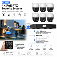 Kit de caméra de sécurité NVR PoE 4K 8 canaux 8MP PTZ avec détection humaine IA, suivi automatique, Plug & Play, système de surveillance extérieur, disque dur 2 To