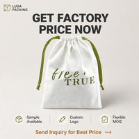 Sac à cordon en coton et lin biodégradable personnalisé avec logo, ruban satiné marron, personnalisable pour bijoux et cadeaux