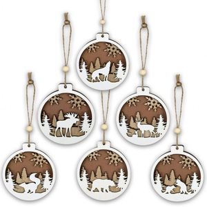 Ornements en bois en gros, nouvelles sculptures d'animaux, décorations suspendues pour arbre de Noël et décoration intérieure, dropshipping - Product Image 2