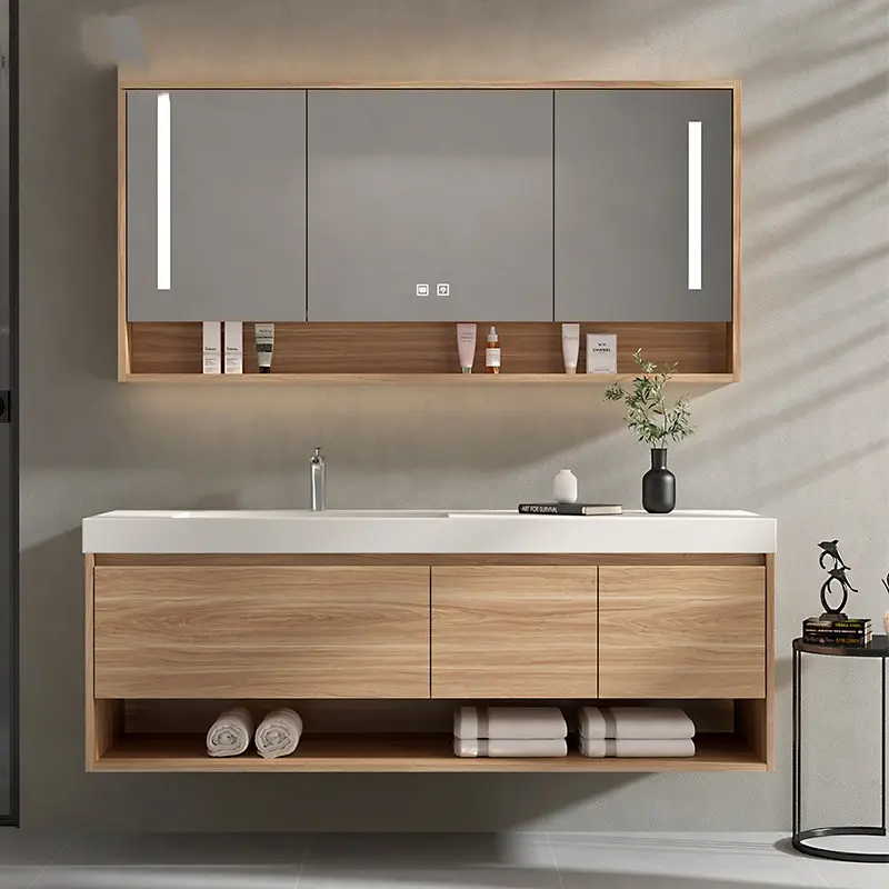 2024 New Morden Vanity automatic Bathroom Cabinets Style Waterproof Vanity Modern Bathroom Cabinet