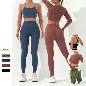 Ioga personalizado terno para a mulher 2 peças de esportes femininos apertado outono novos esportes terno roupas de ioga das mulheres