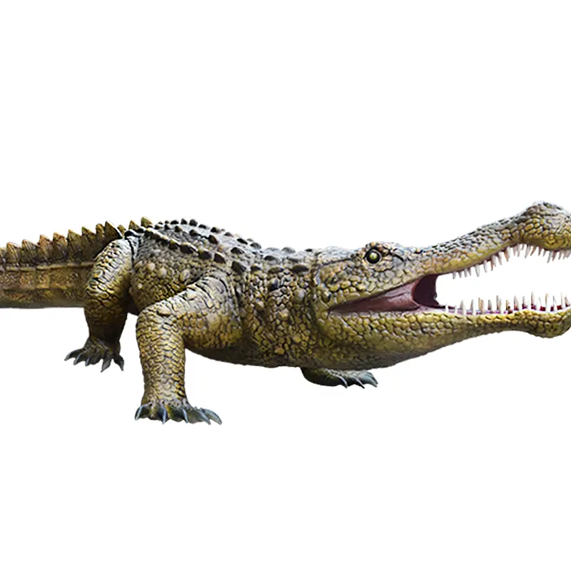 모험 공원 동물원 공원 사용자 정의 Animatronic Sarcosuchus 모델 걷는 동물 악어 동상 실물 크기 인공 동물 모델
